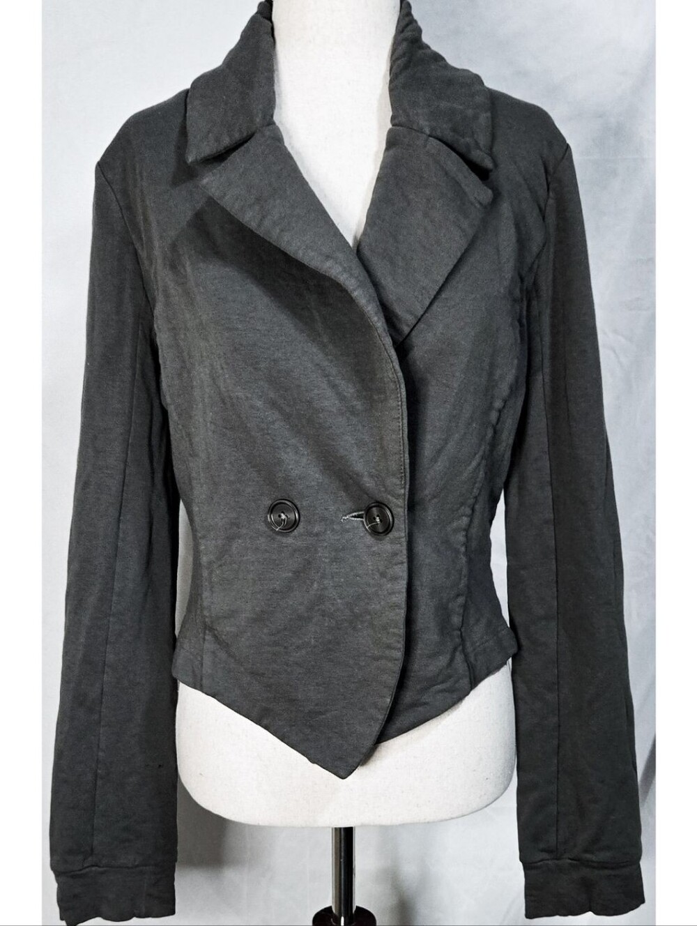 Ania Schierholt Gray Cropped Jacket Avant Garde Designer Garmentory Cotton